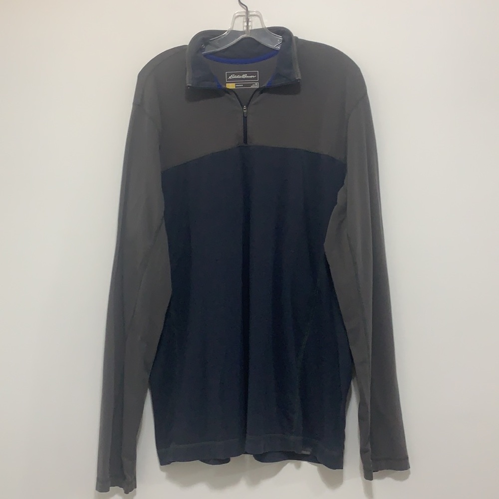 Eddie Bauer Men’s Grey & Blue Tall Large 1/4 Zip